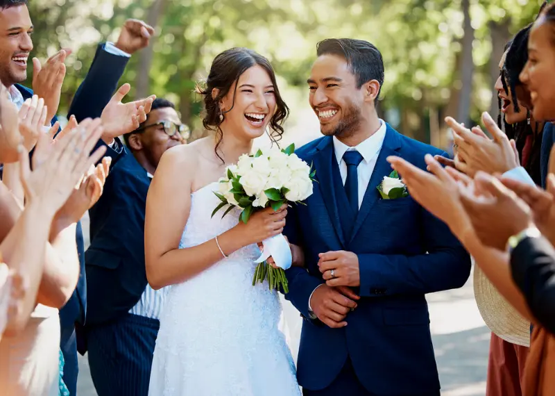 couple on wedding day